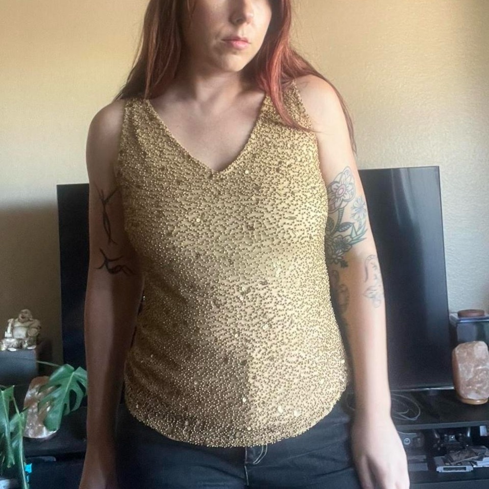 Cache Gold and Beige Apparel